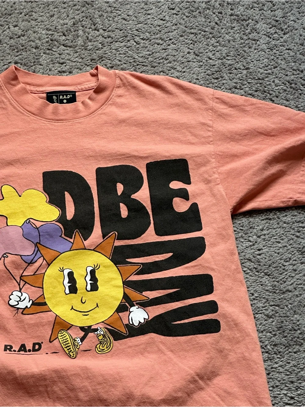 R.A.D x DBE collab 2022 Sun Graphic Logo Tee Crew Neck Short Sleeve Size S - Picture 3 of 6